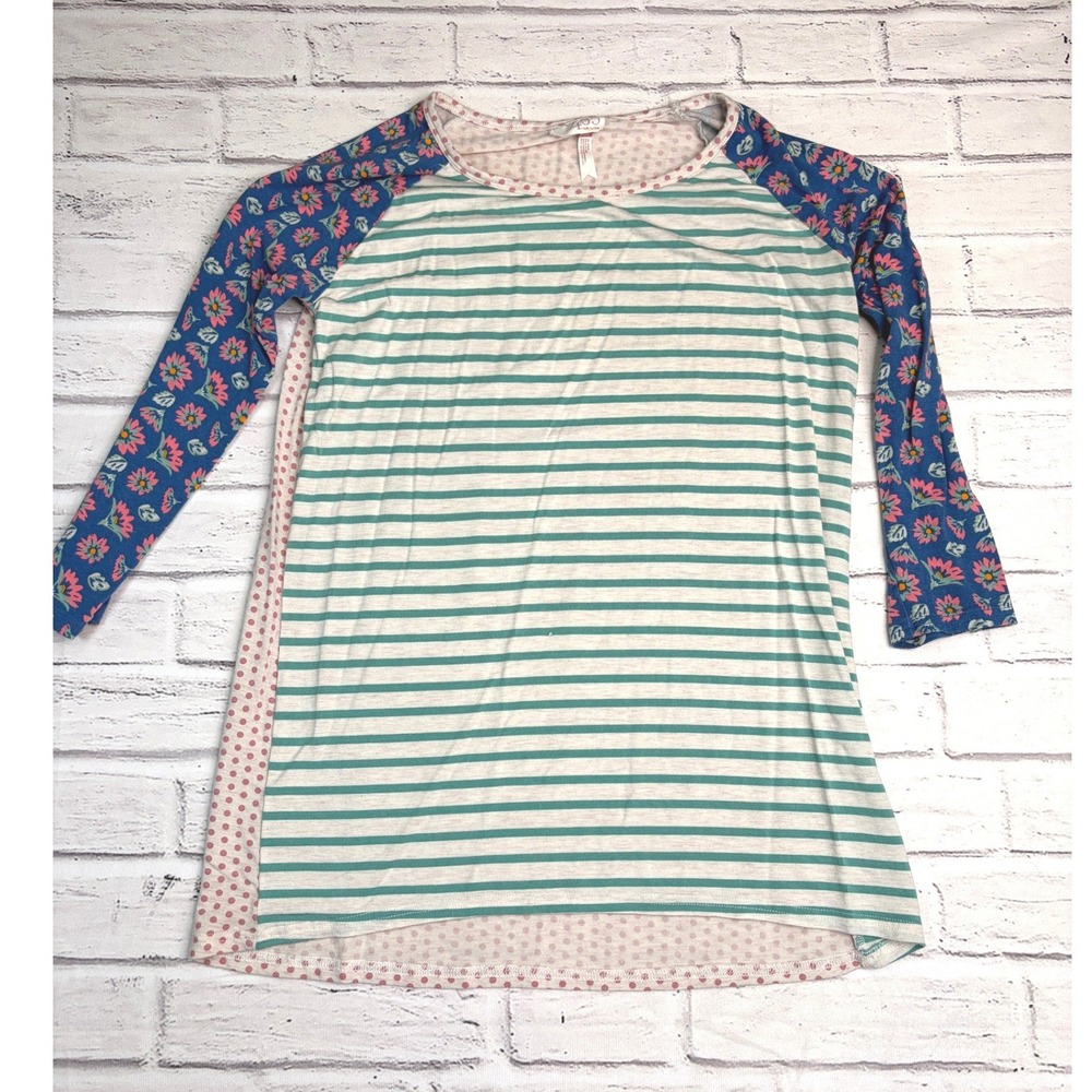 Matilda Jane 435 Girls Mixed Pattern Floral Stripe Polka Dot Raglan Top Size 16